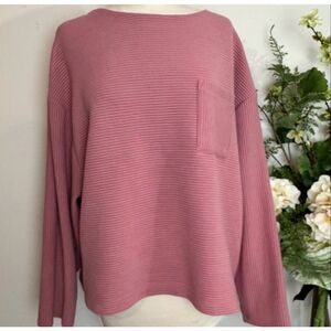 A NEW DAY top | mauve dusty rose oversized blouse | medium | casual